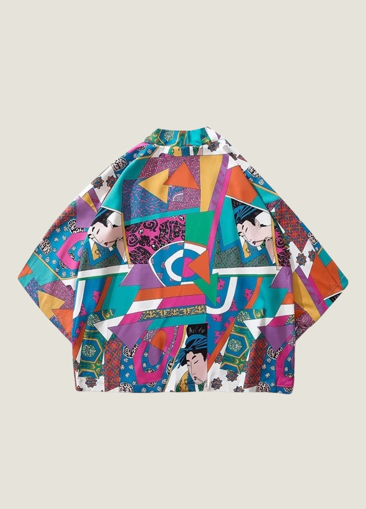 Kimono japonais femme multicolore | Kisaragi