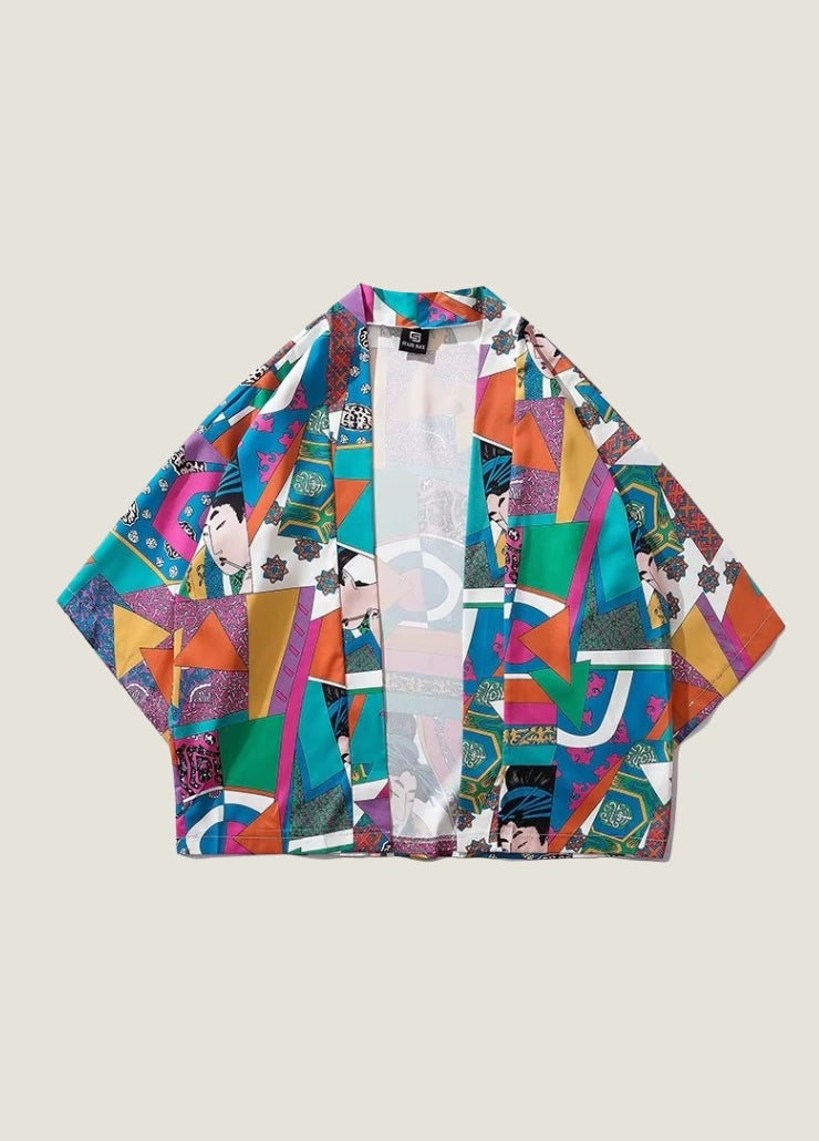 Kimono japonais femme multicolore | Kisaragi