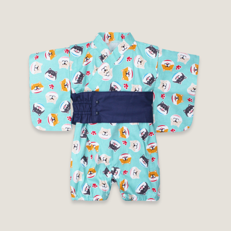 Sky Blue Shiba Baby Kimono