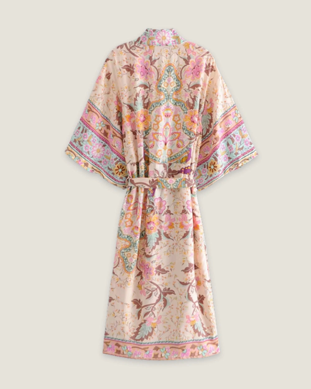 Kimono long beige femme | Asagao