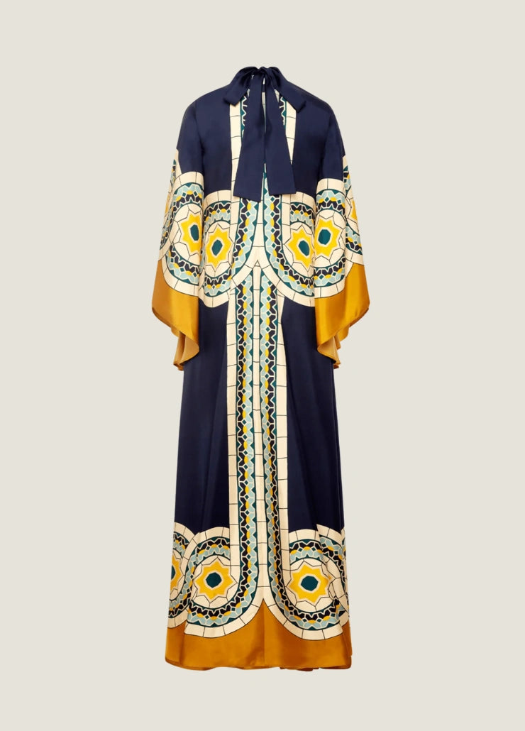 Robe kimono bleu marine femme | Hoshimi