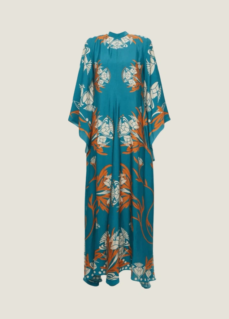 Robe kimono turquoise femme | Mizuhana
