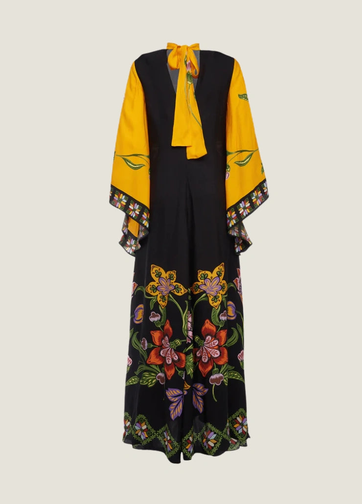 Robe kimono noire femme | Rinoka