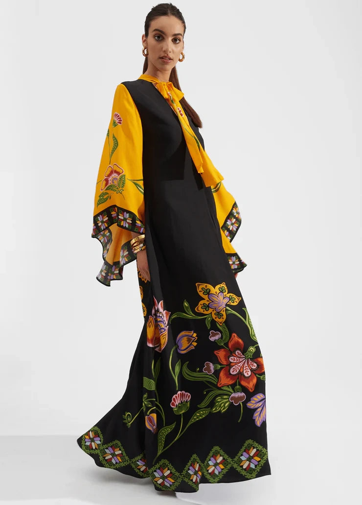 Robe kimono noire femme | Rinoka