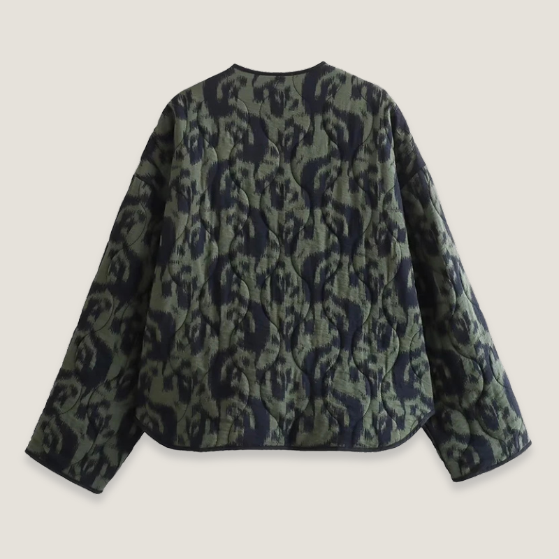Green & black quilted jacket