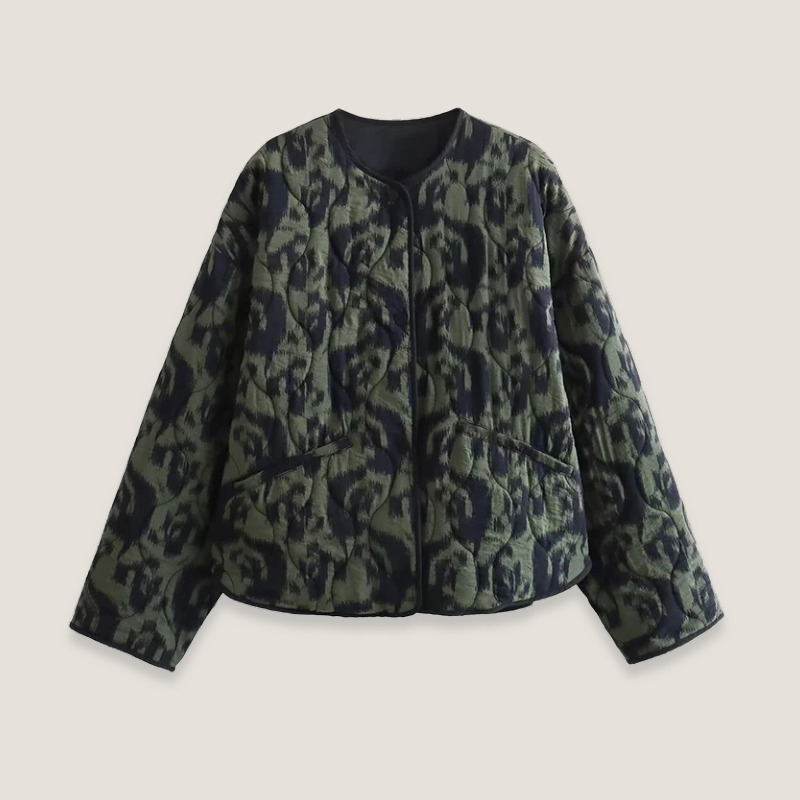 Green & black quilted jacket