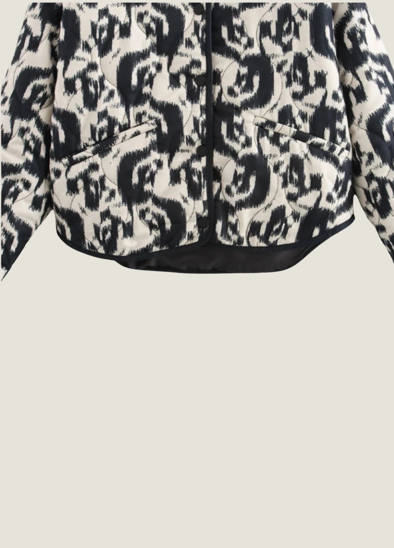 White & black quilted jacket