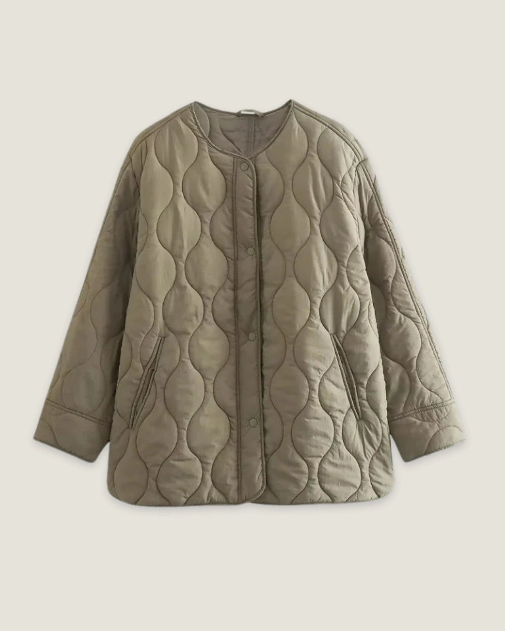 Beige quilted kimono jacket