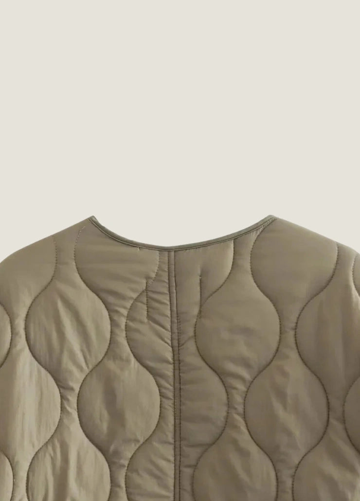 Beige quilted kimono jacket