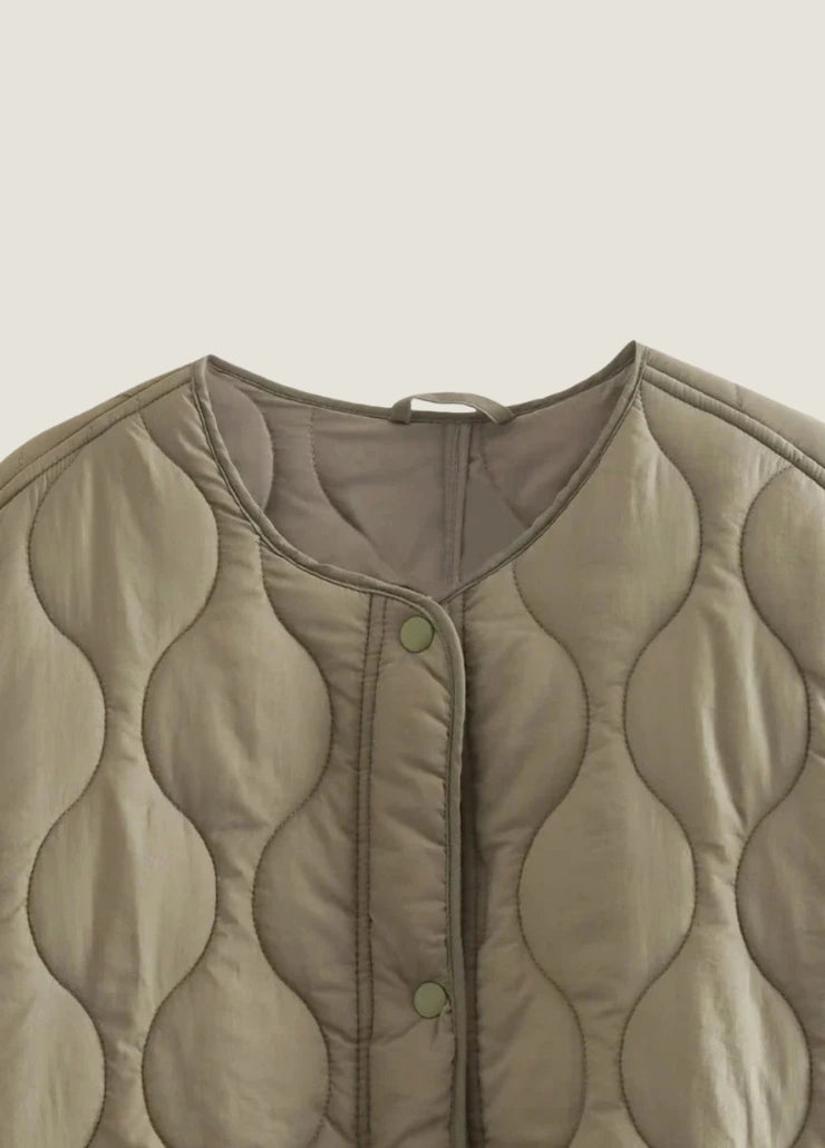 Beige quilted kimono jacket