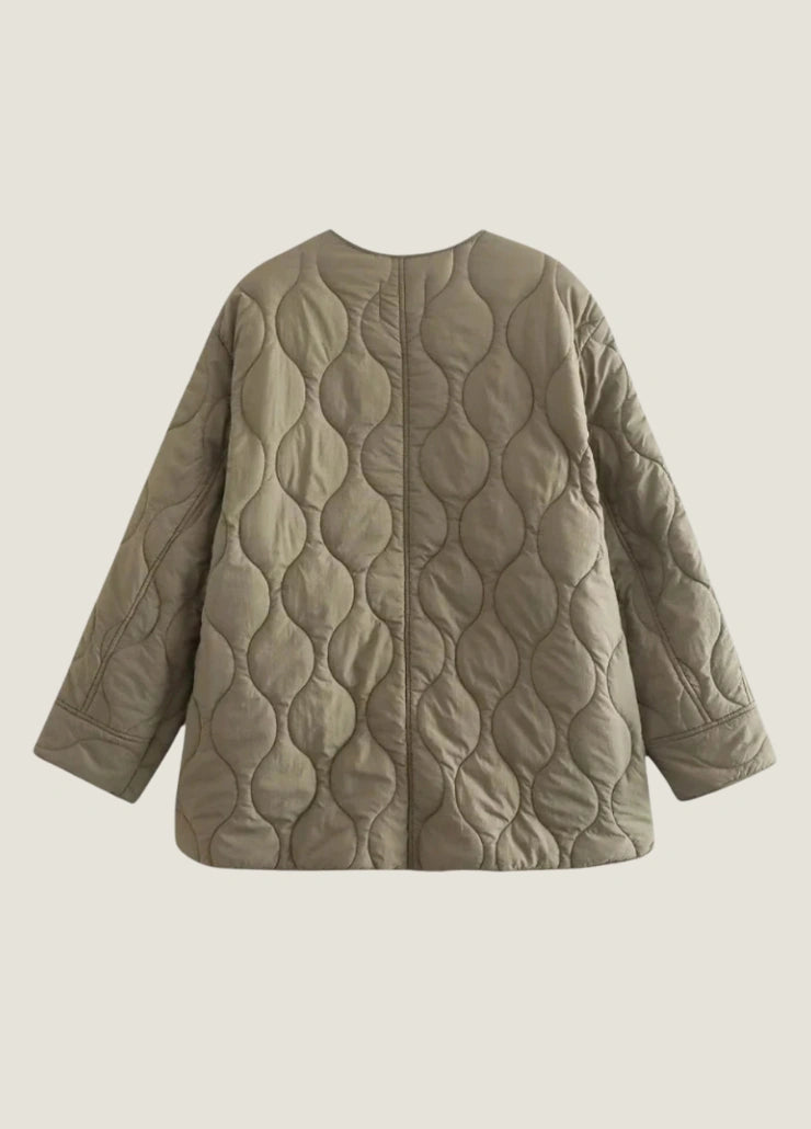 Beige quilted kimono jacket