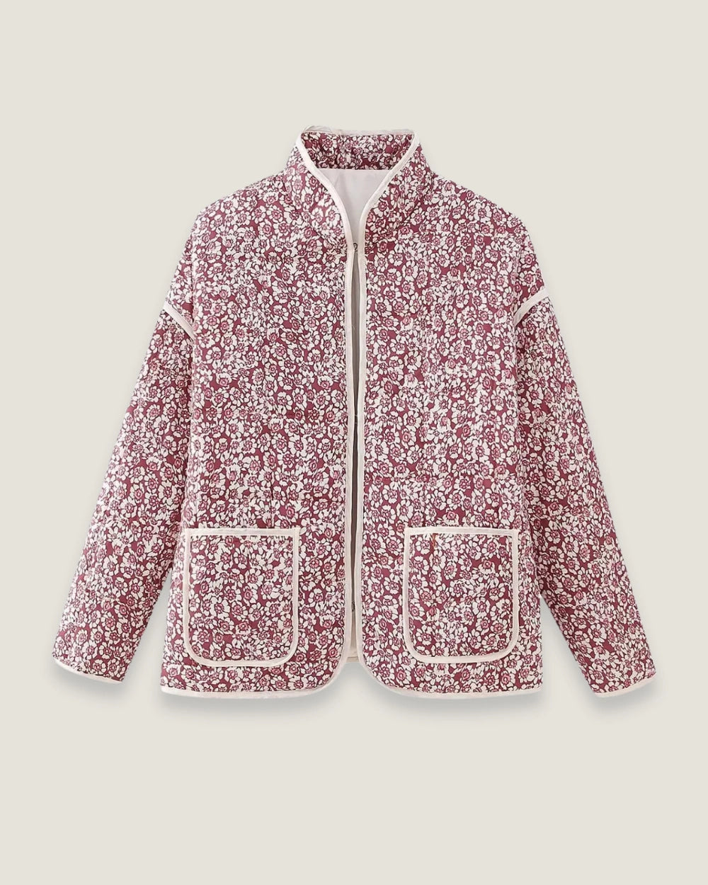 Pink floral quilted jacket