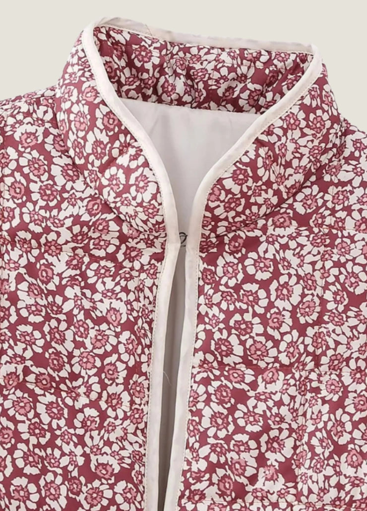 Pink floral quilted jacket