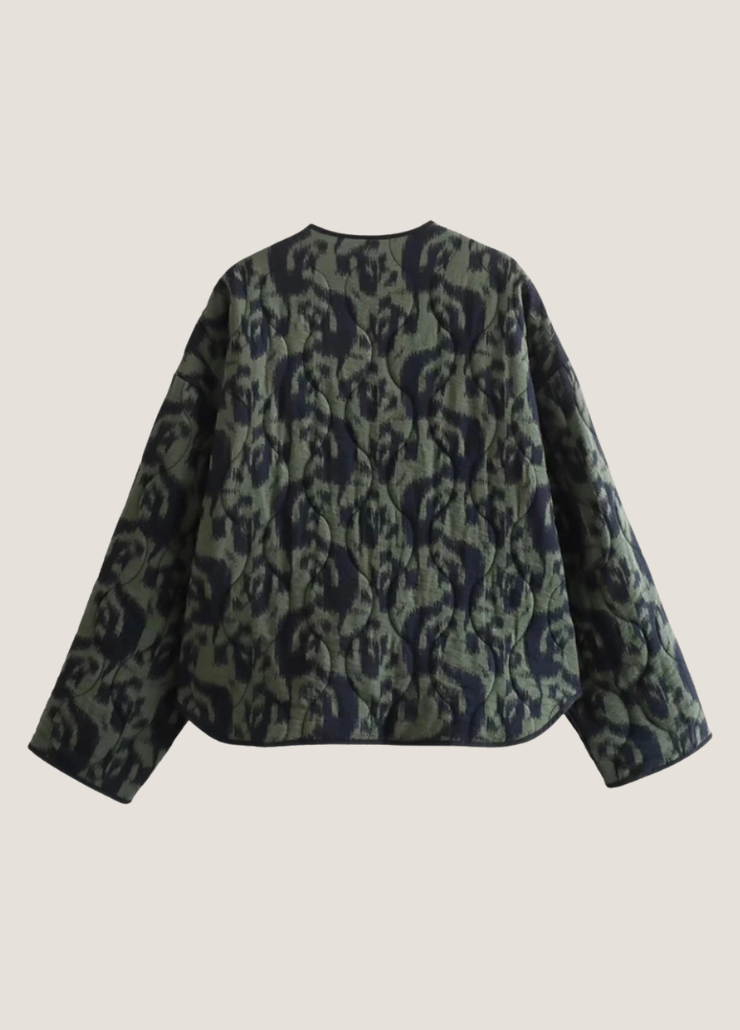 Green & black quilted jacket