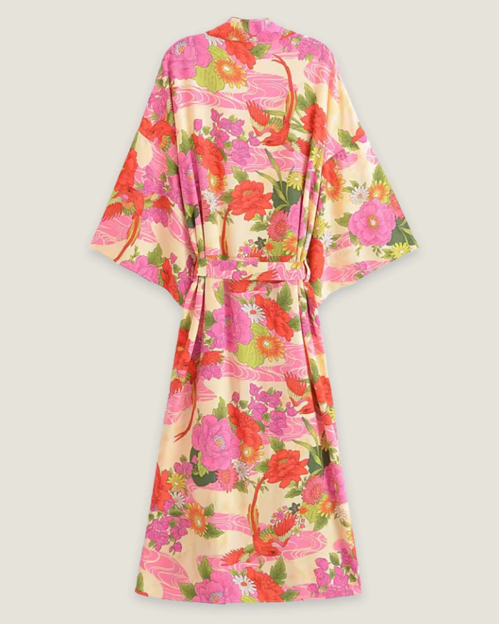 kimono long rose orangé femme | Haneka