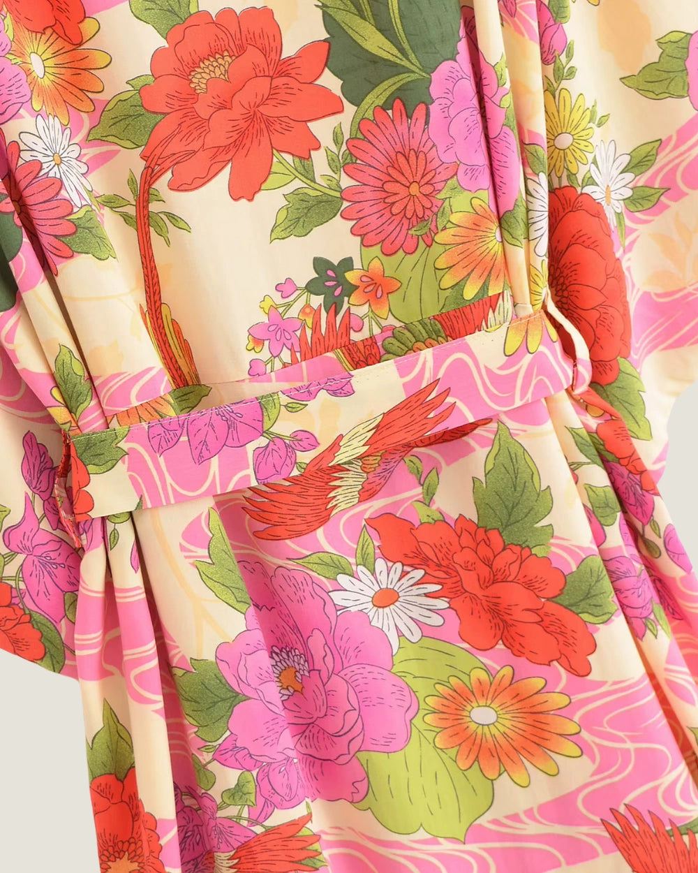 kimono long rose orangé femme | Haneka