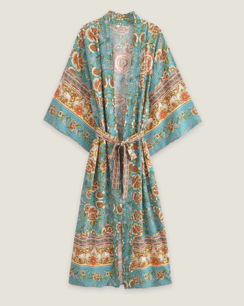 kimono long turquoise femme | Aoiha