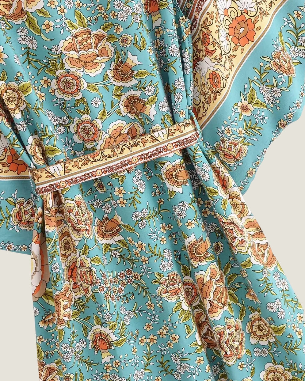 kimono long turquoise femme | Aoiha