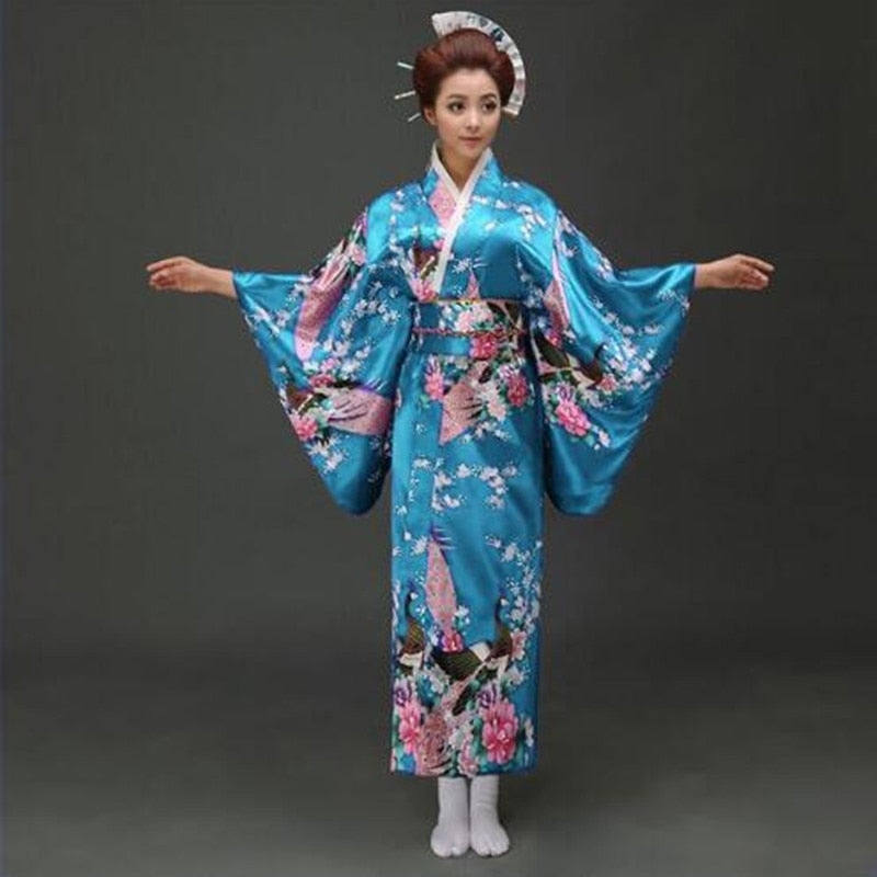 Kimono japonais bleu