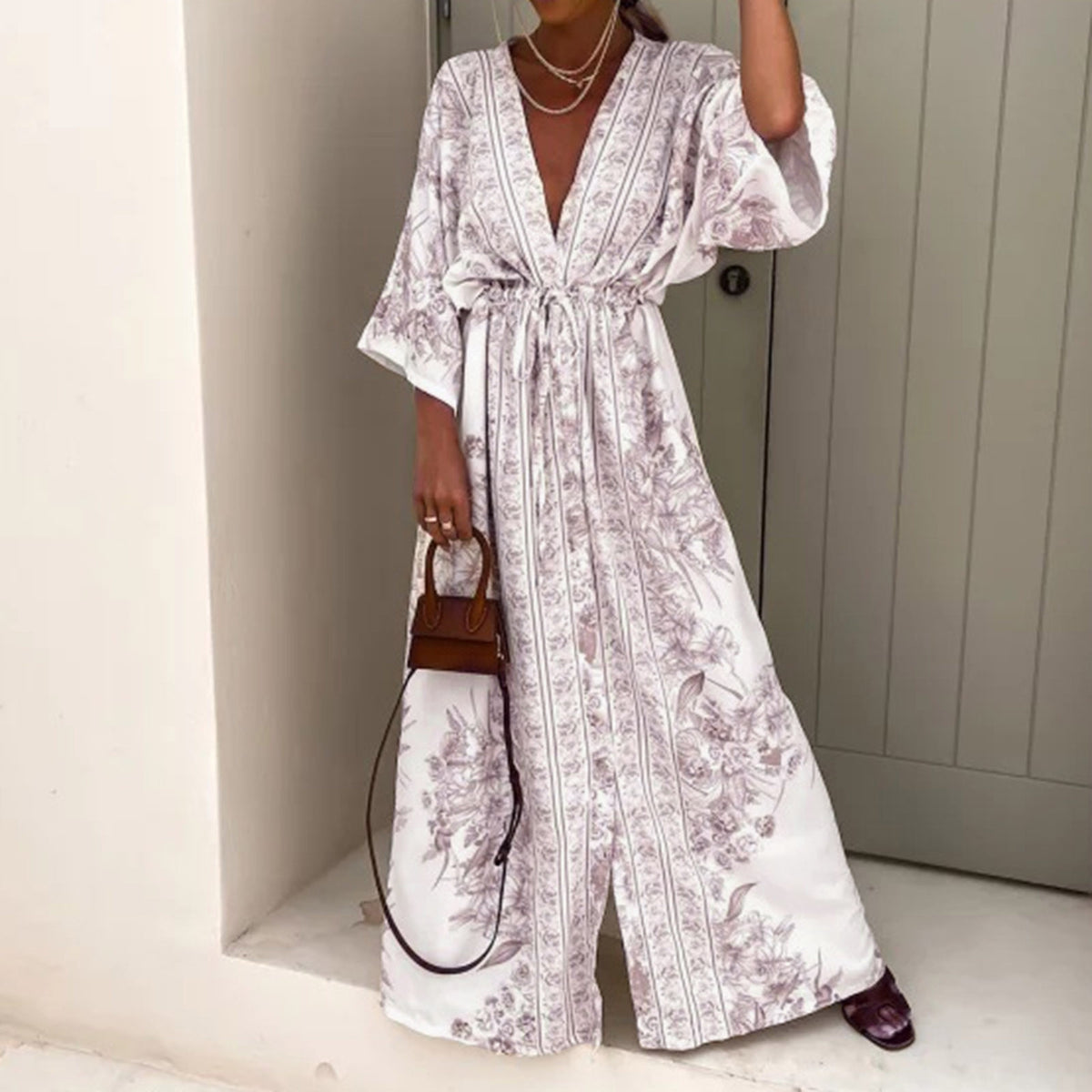 Robe kimono longue