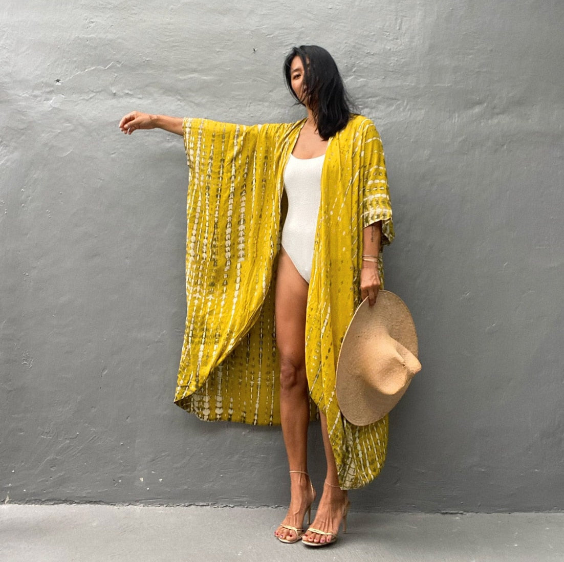 Kimono plage dentelle
