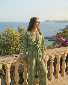 Ensemble kimono vert femme | Aoba