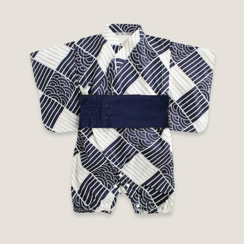 Kimono pour bébé Bleu Origami