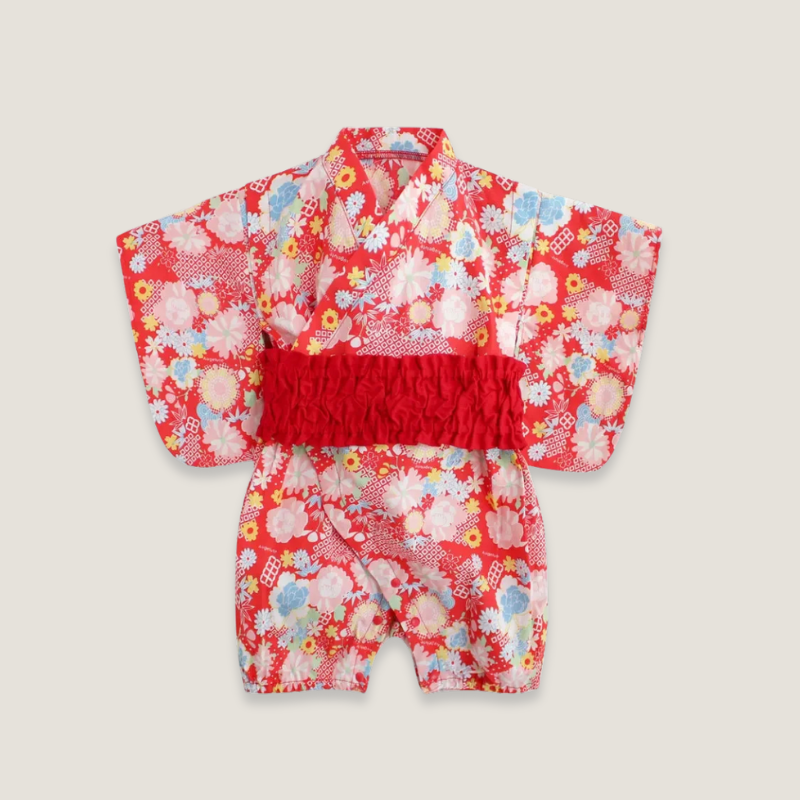 Kimono pour bébé Momiji Rouge