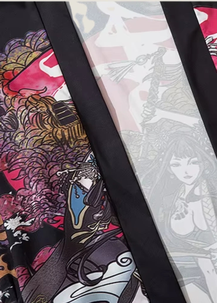 Kimono japonais femme noir samouraï | Shinku