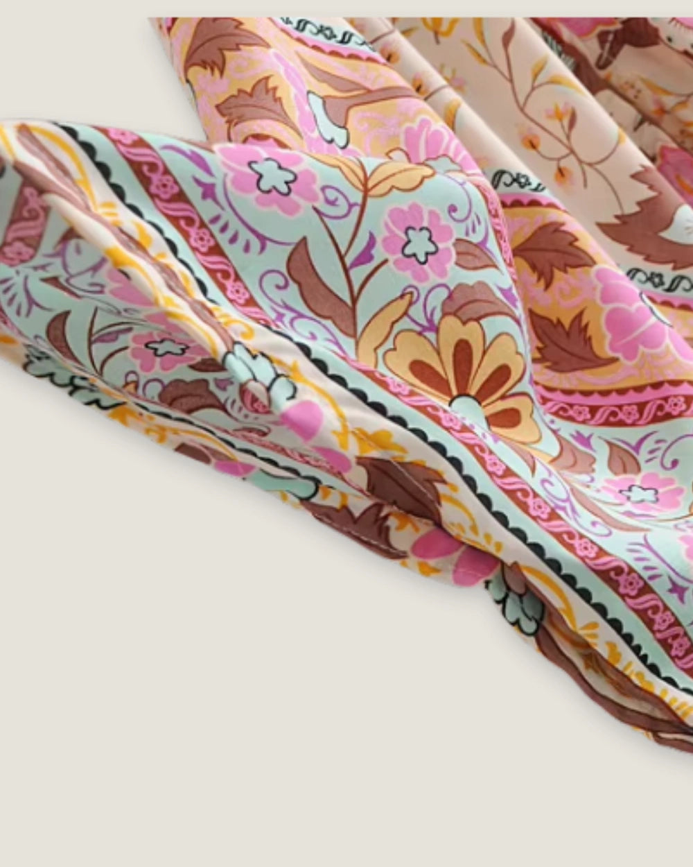 Kimono long beige femme | Asagao