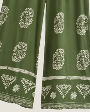 Pantalon kimono vert femme | Aoba