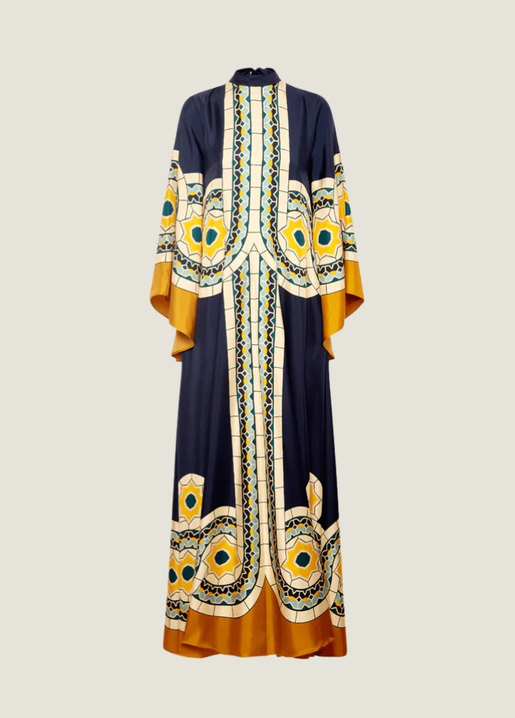 Robe kimono bleu marine femme | Hoshimi