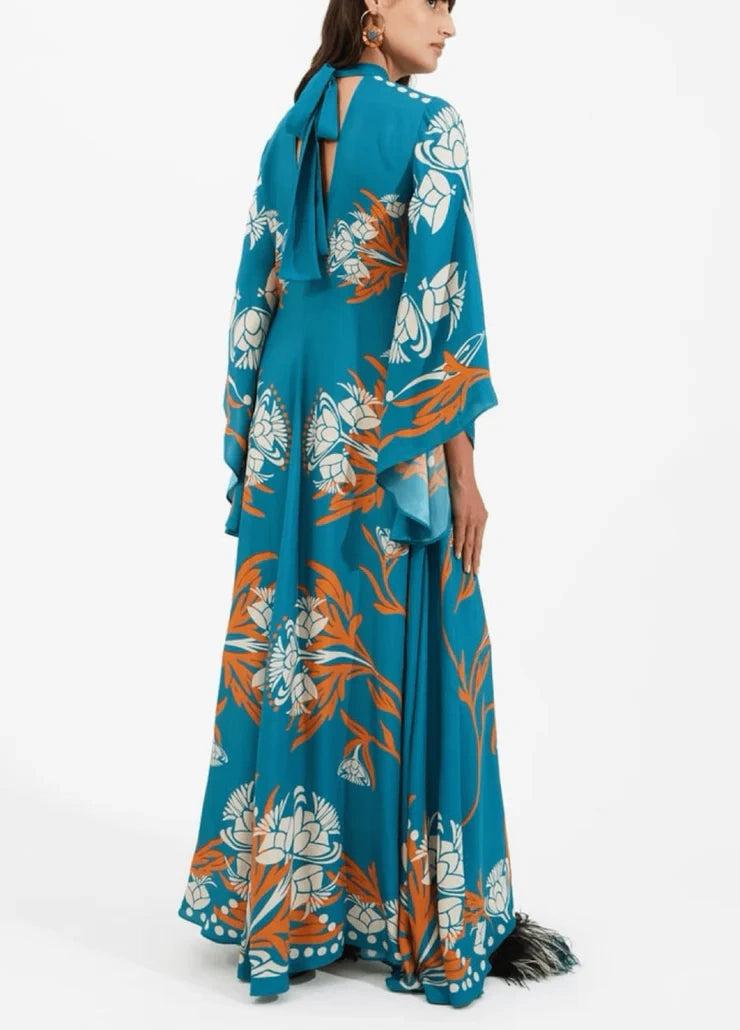 Robe kimono turquoise femme | Mizuhana