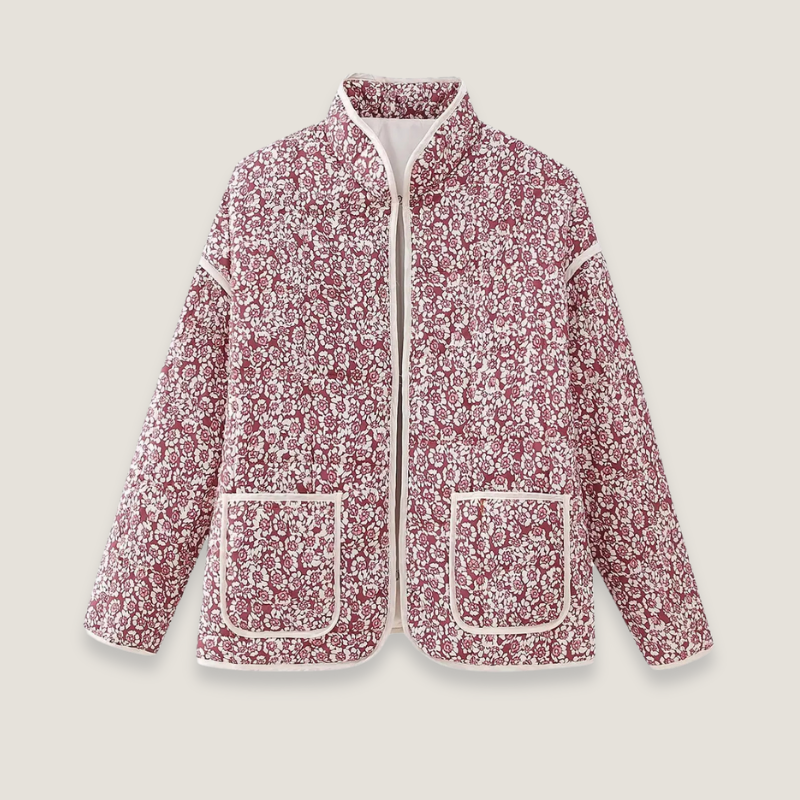 Veste matelassée rose floral