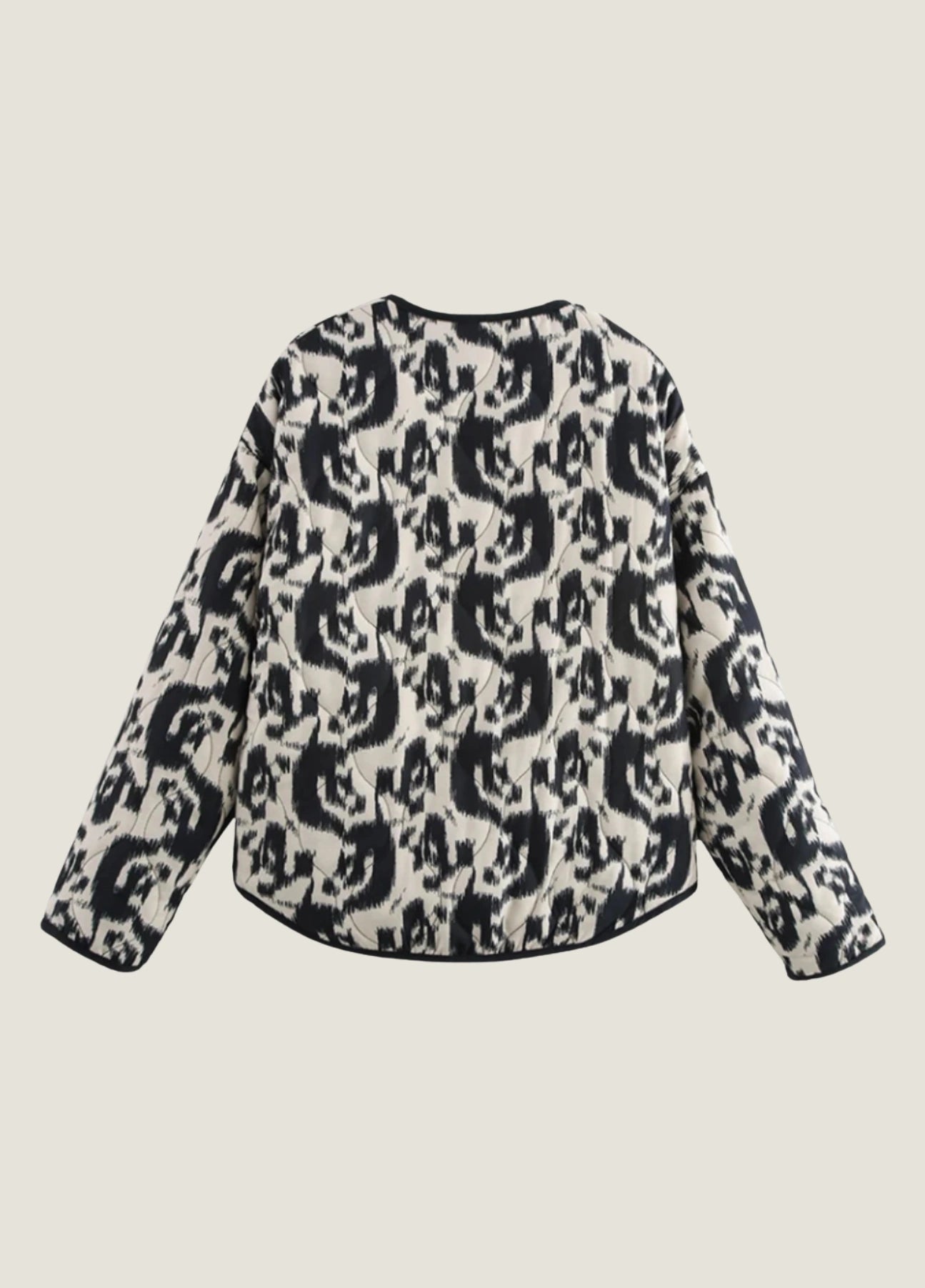 White &amp; black quilted jacket