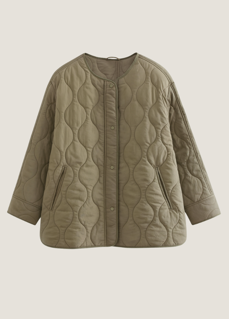 Beige quilted kimono jacket