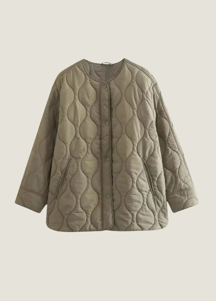 Beige quilted kimono jacket