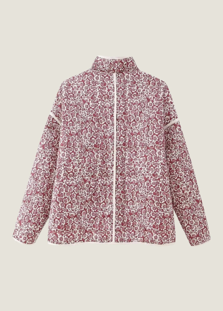 Pink floral quilted jacket