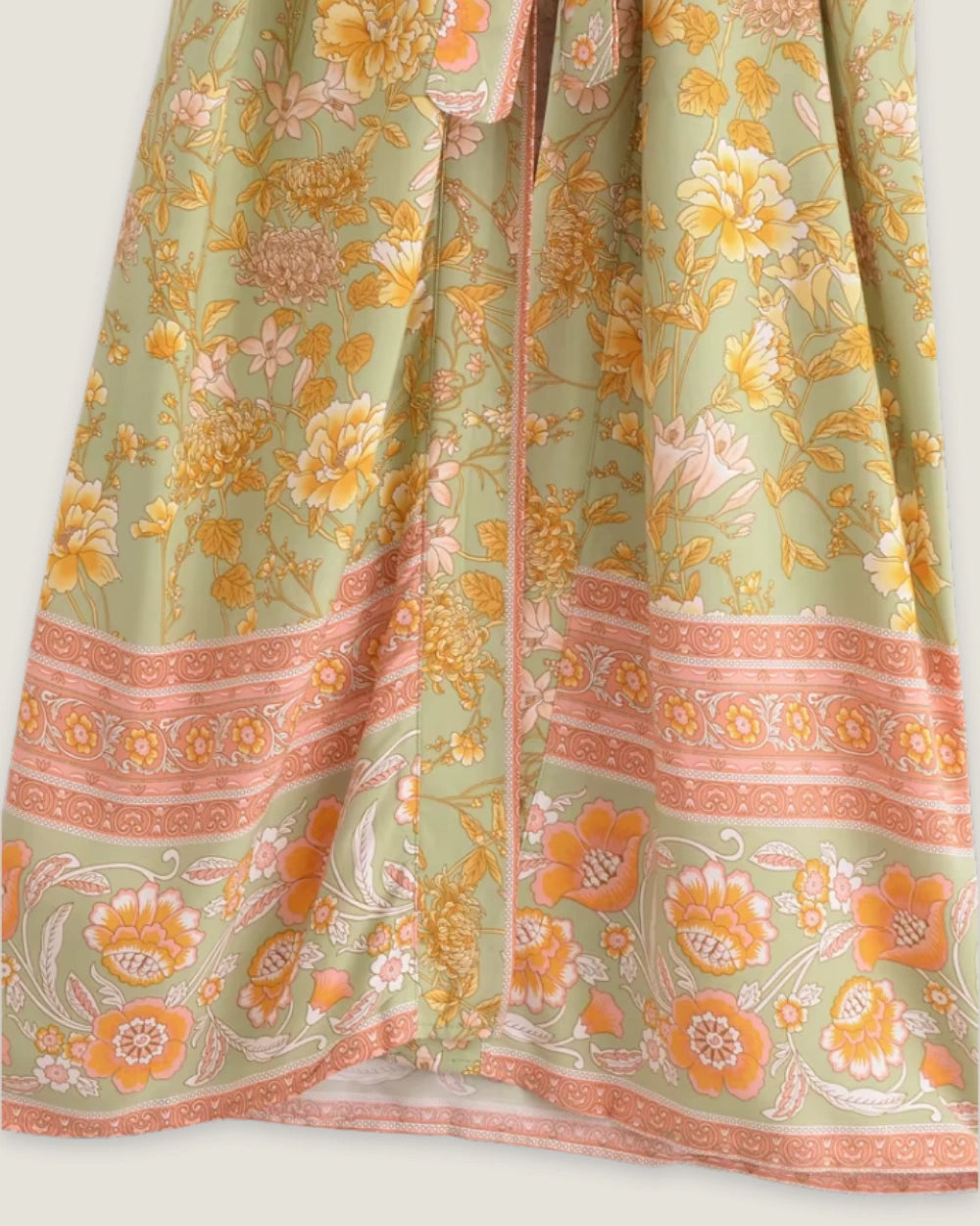 kimono long jaune vert femme | Momoka