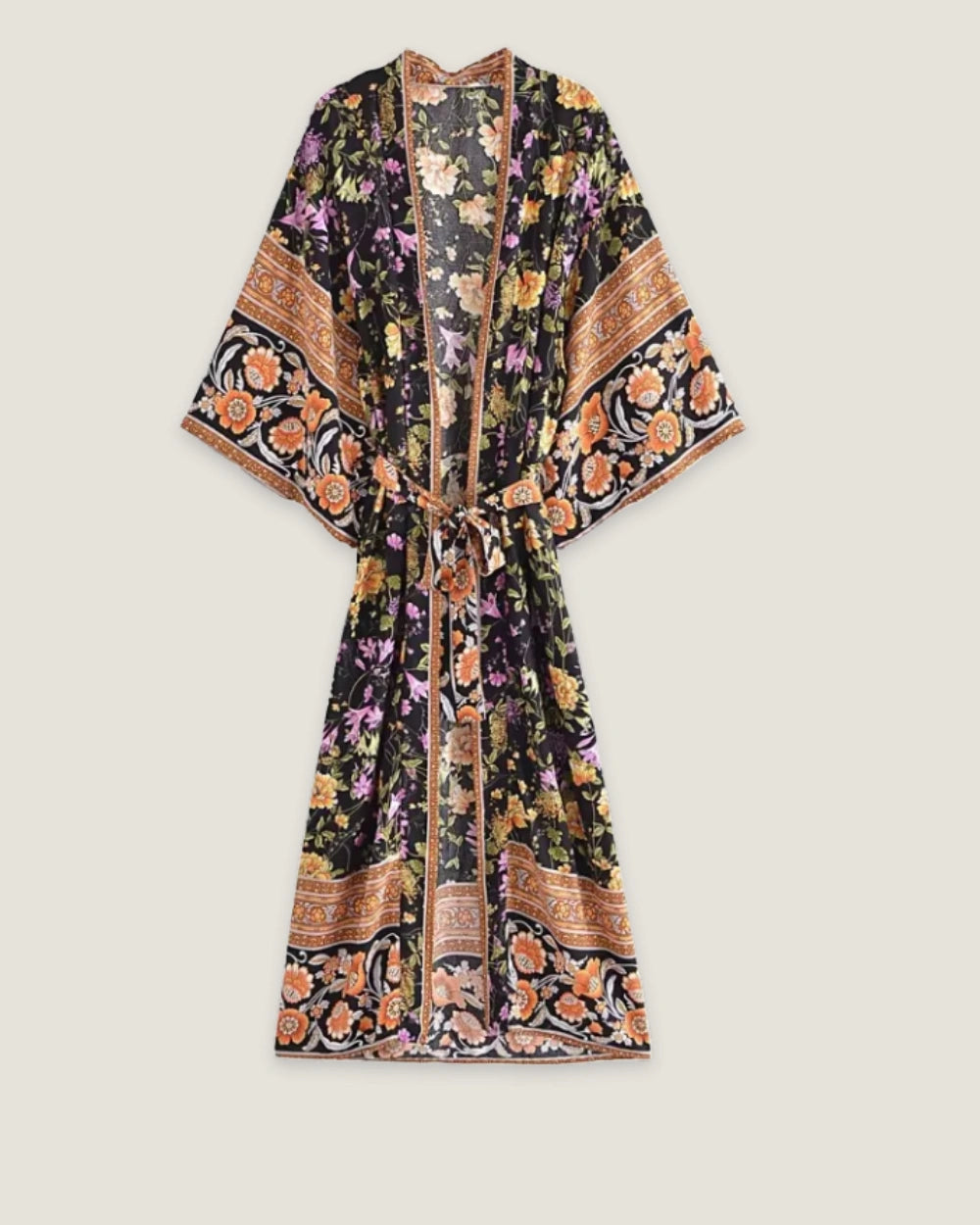 kimono long noir femme | Karin