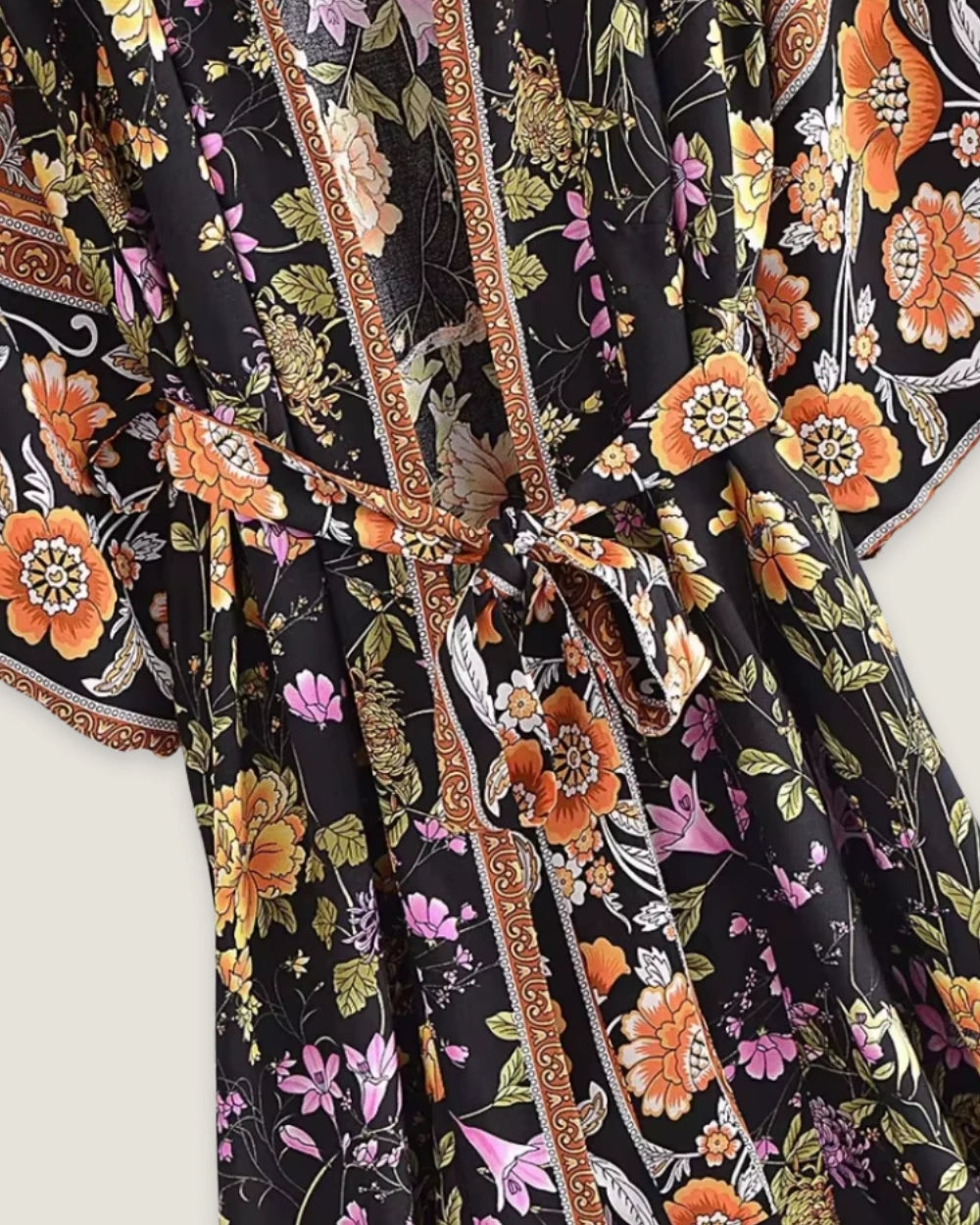 kimono long noir femme | Karin