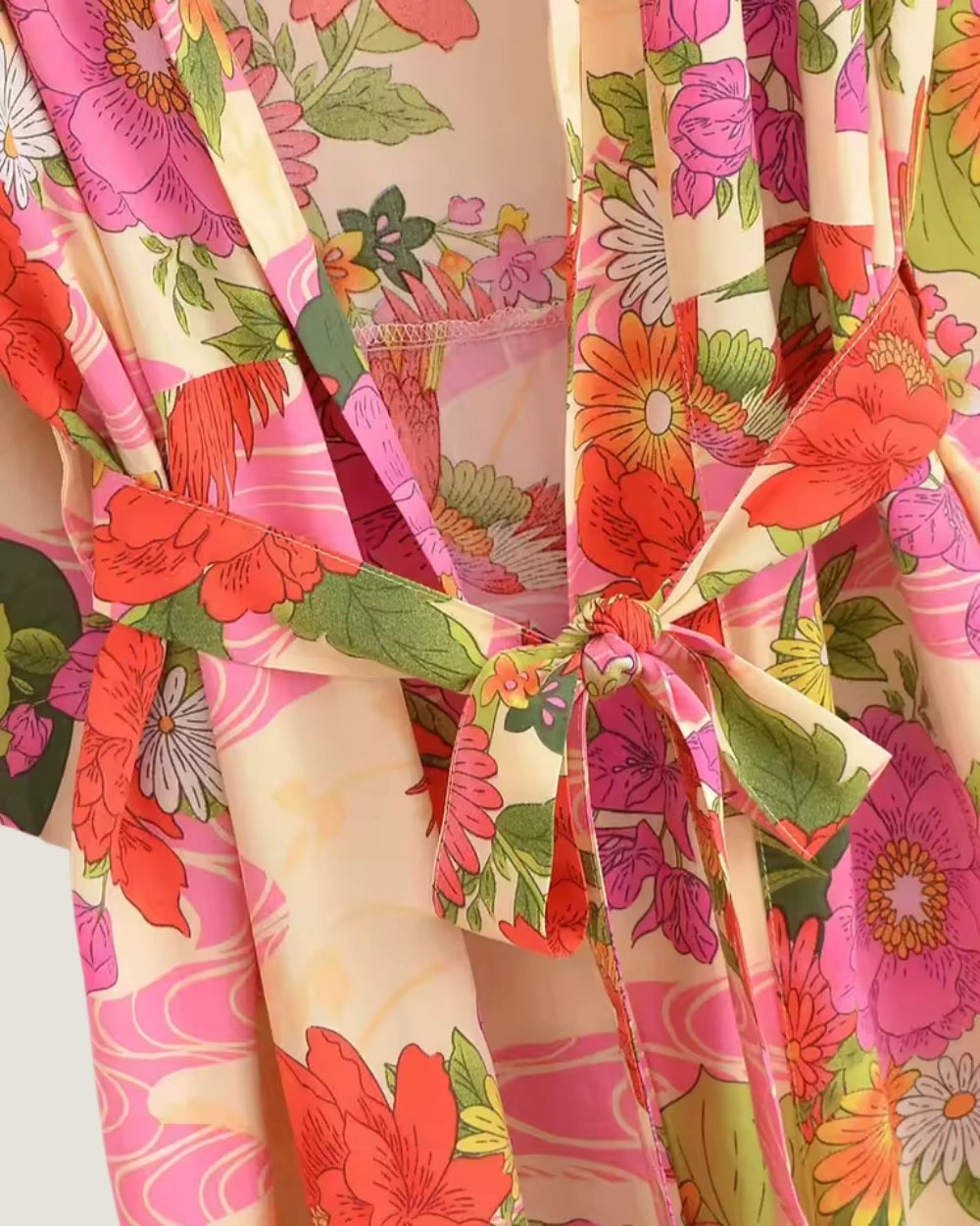 kimono long rose orangé femme | Haneka