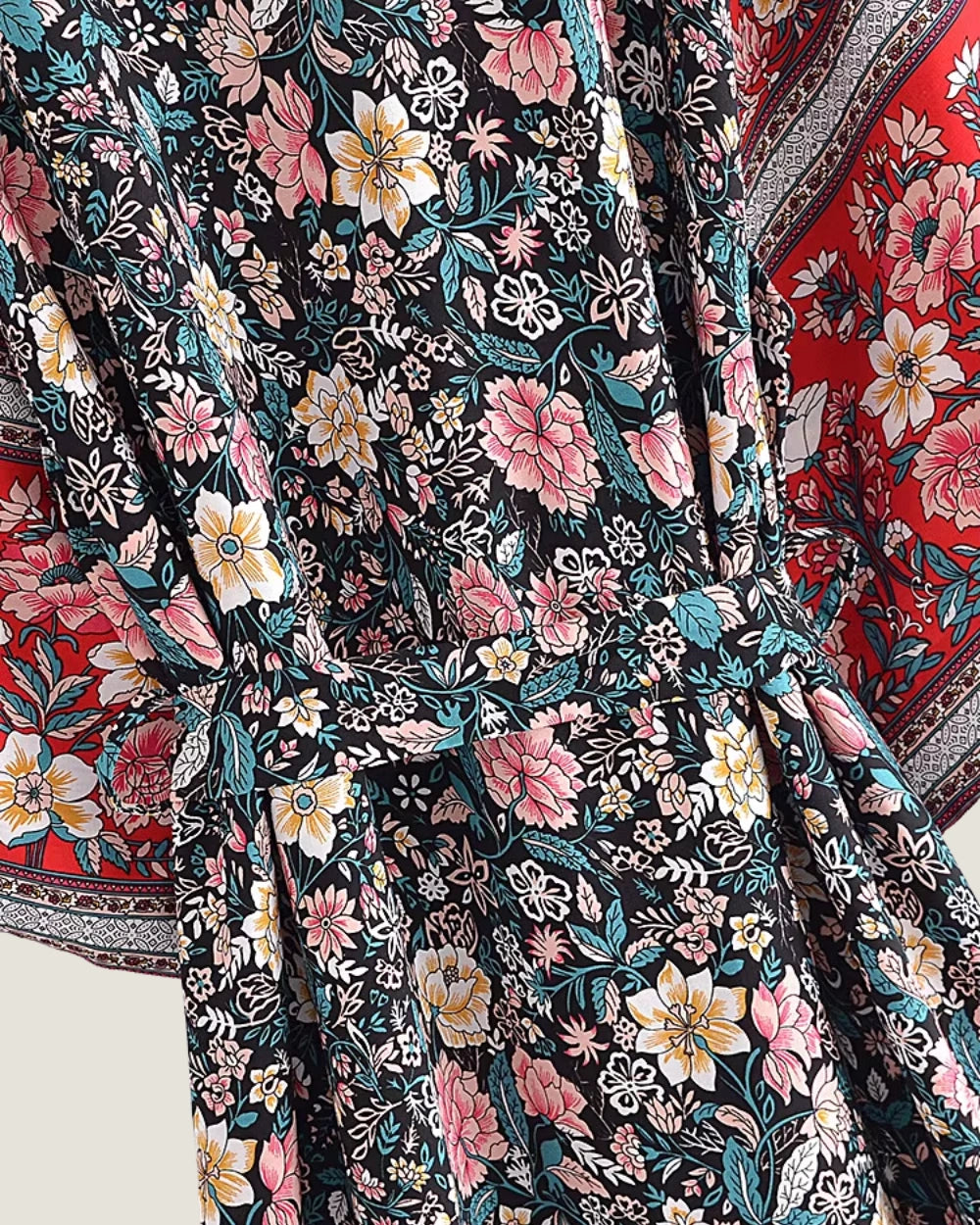 kimono long rouge femme | Akahana