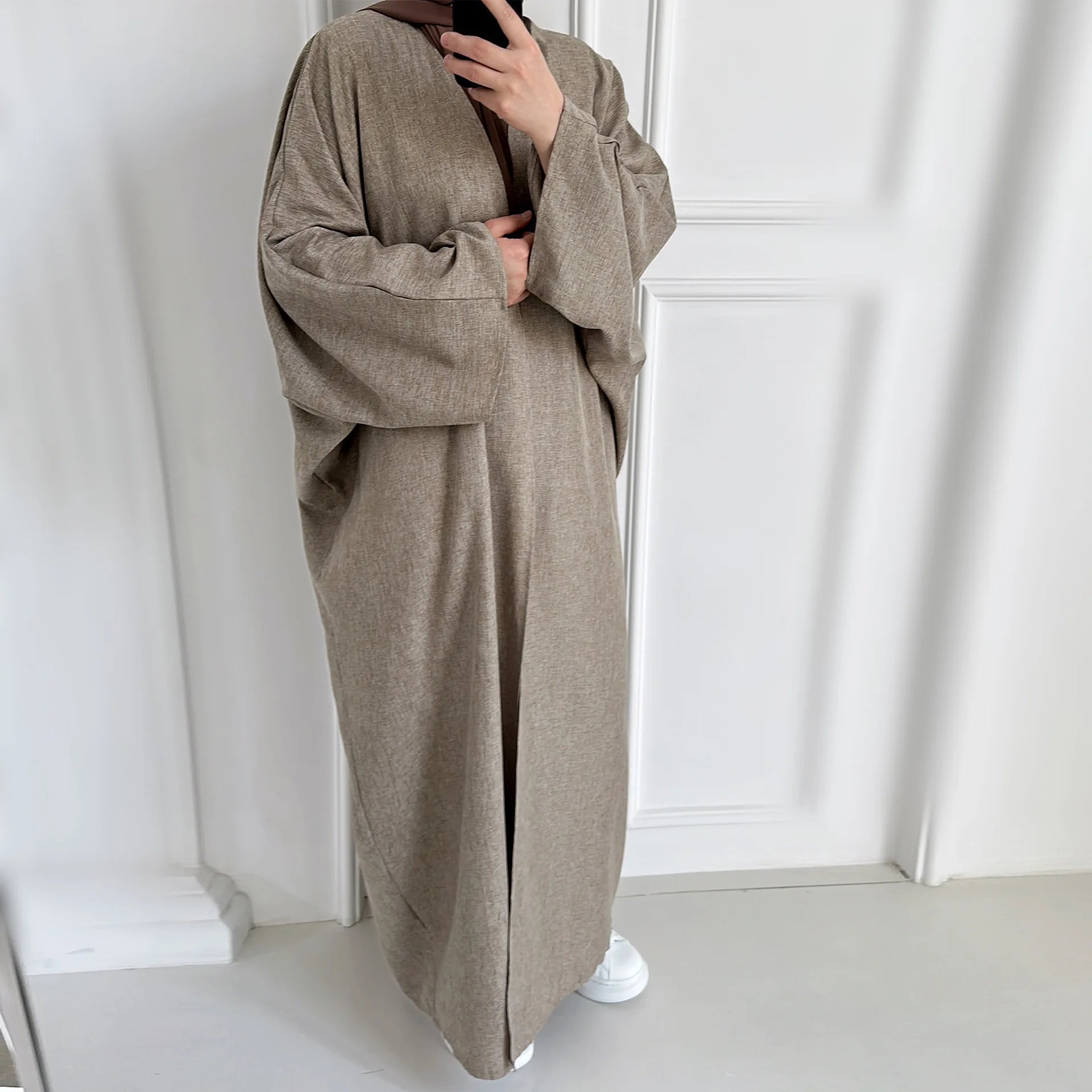 Kimono abaya blanc en lin