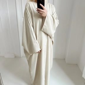 Kimono abaya blanc en lin