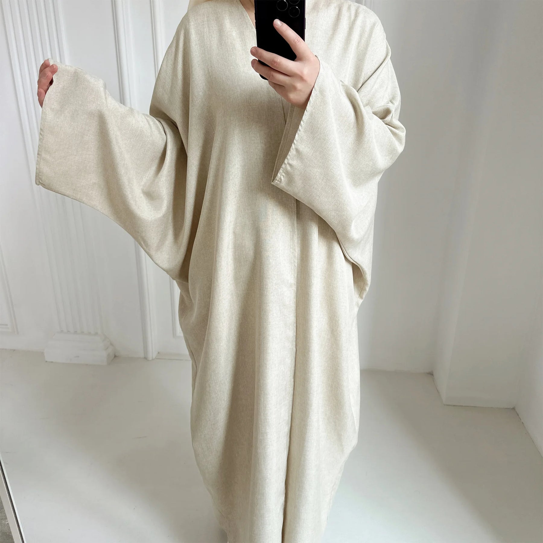 Kimono abaya blanc en lin