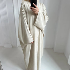 Kimono abaya blanc en lin