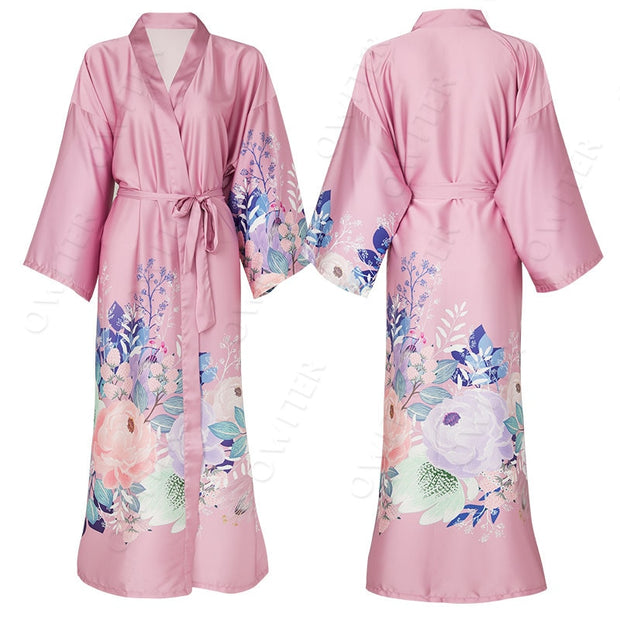 Floral kimono robe
