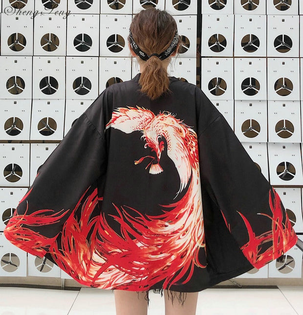 Veste kimono noire femme