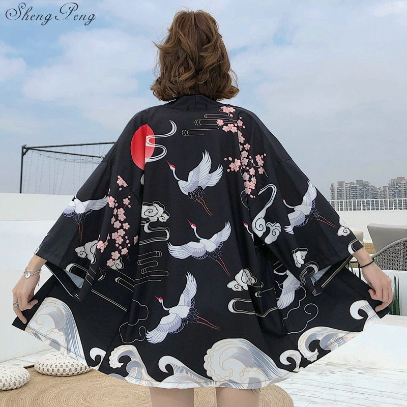 Veste kimono long femme